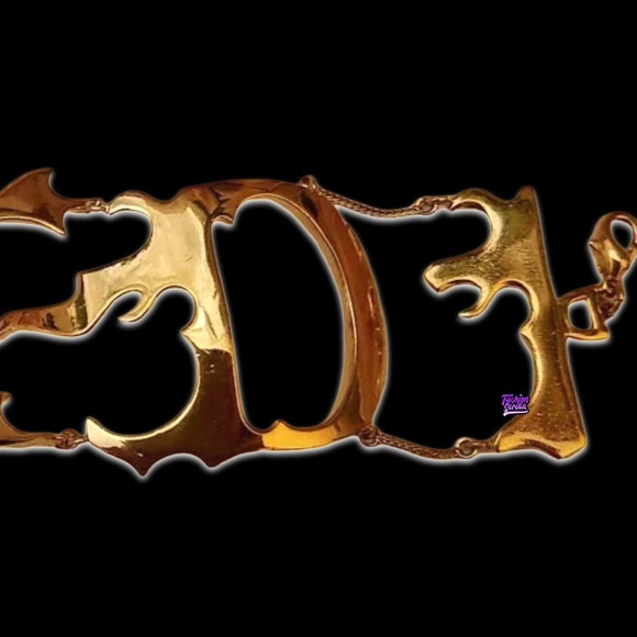 Dior John Galliano Gold Flaming βDβ Logo Runway Bracelet Cuff - Picture 10 of 11